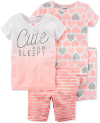 Carter's 4-Pc. Cute & Sleepy Cotton Pajama Set, Toddler Girls