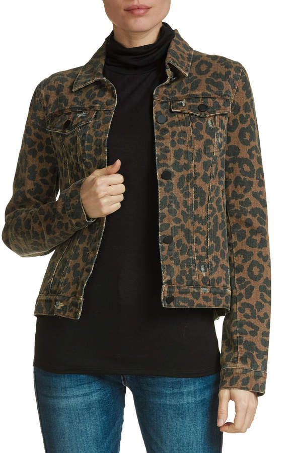 leopard jeans jacket