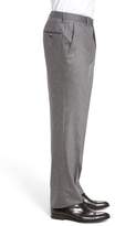 Thumbnail for your product : Hickey Freeman Classic B Fit Flat Front Solid Wool Blend Trousers