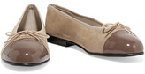 Thumbnail for your product : French Sole Patent Leather-Paneled Suede Ballet Flats