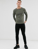 Thumbnail for your product : Soul Star long sleeve top in khaki melange