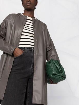 Fabiana Filippi Long-Sleeve Leather Coat