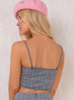 Motel New Women's Charles Check Kylie Crop Top