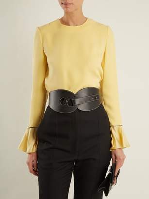 Roksanda Contrast Stitch Leather Waist Belt - Womens - Black Multi