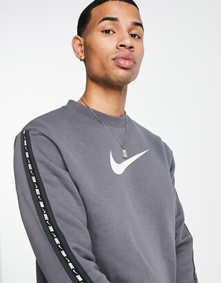 Nike Repeat Pack logo taped sweatshirt in iron grey - ShopStyle Jumpers &  Hoodies