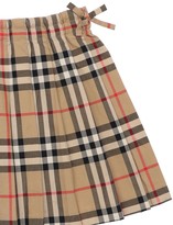 Thumbnail for your product : Burberry Pleated Check Cotton Skirt