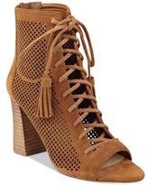 Thumbnail for your product : Marc Fisher Shaini Perforated Lace-Up Peep-Toe Booties