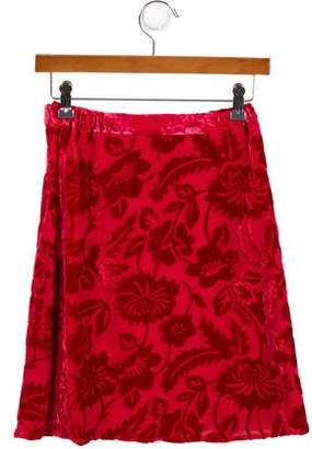 Rachel Riley Girls' Floral Devoré Skirt