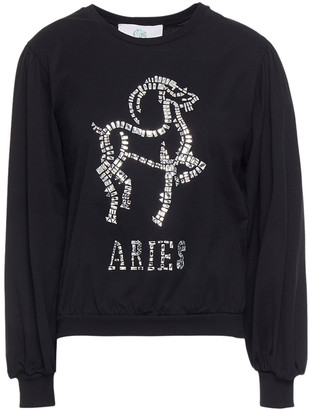 Alberta Ferretti Love Me Starlight Aries Embellished Organic Cotton-jersey Sweatshirt