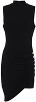 Thumbnail for your product : Balmain Asymmetric Button-embellished Stretch-crepe Dress