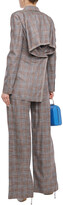 Thumbnail for your product : Roland Mouret Salvatore double-breasted open-back checked bamboo blazer
