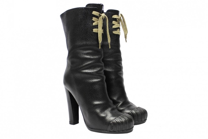 fendi black leather boots