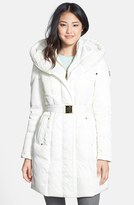 Thumbnail for your product : Vince Camuto Knit Trim Hooded Down & Feather Coat