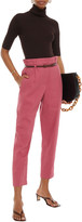 Thumbnail for your product : Brunello Cucinelli Cropped Belted Linen-blend Tapered Pants