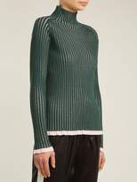 Thumbnail for your product : Burberry Contrast Trim Cashmere Blend Sweater - Womens - Green