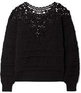 Isabel Marant - Camden Lace And Crocheted Cotton Sweater - Black