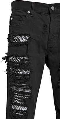 McQ 18cm Destroyed & Patched Denim Jeans