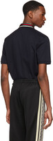 Thumbnail for your product : Gucci Navy Feline Head Web Polo