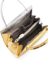 Thumbnail for your product : Nancy Gonzalez Wallis Mini Bicolor Metallic Crocodile Tote Bag, Gold
