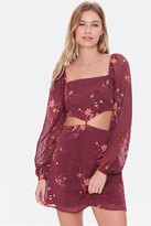 Thumbnail for your product : Forever 21 Floral Print Cutout Mini Dress