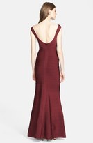Thumbnail for your product : Herve Leger Boatneck Flared Bandage Gown