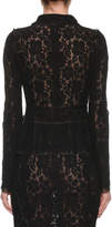 Thumbnail for your product : Dolce & Gabbana Button-Front Long-Sleeve Fitted Lace Jacket