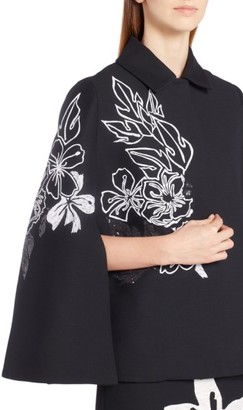 Fendi Women's Floral Embroidered Wool & Silk Cape