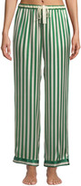 Thumbnail for your product : Morgan Lane Chantal Striped Silk Pajama Pants