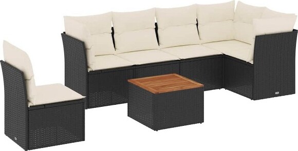 VidaXL vidaXLGardenSofaSetBlackPERattanLargeModularGardenSofaSet