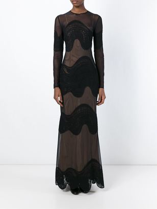 Emilio Pucci sheer embroidered evening dress - women - Silk/Cotton/Polyamide/Spandex/Elastane - 38