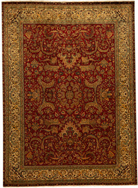 Bokara Rug Co. Inc. High-Quality Hand-Knotted Wine And Cream Area Rug