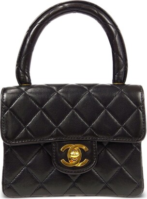 CHANEL Black Quilted Lambskin Vintage Square Mini Flap Bag at 1stDibs