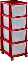 Thumbnail for your product : Argos Home 4 Drawer Red Plastic Tower Storage Unit