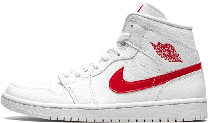womens red and white jordans