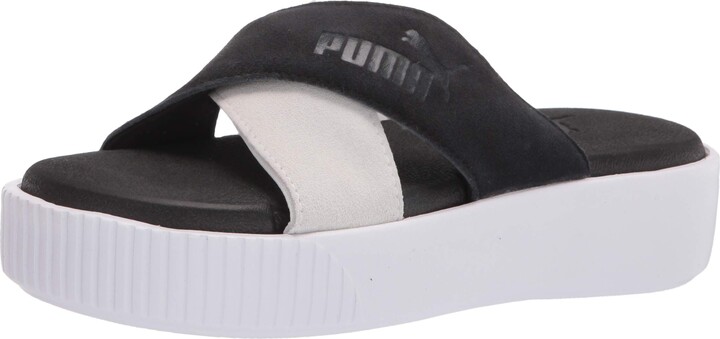 puma platform sandals black