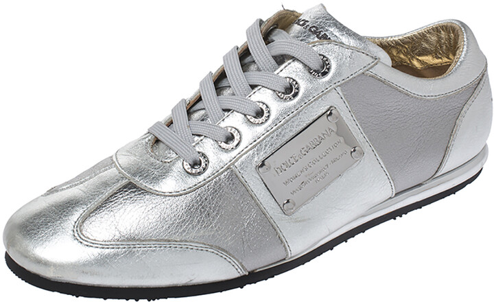 Womens Mens Shoes Dolce & Gabbana Leather daymaster Sneakers in Silver Metallic 