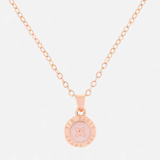 Ted Baker Women's Elvina Enamel Mini Button Pendant - Rose Gold/Baby Pink