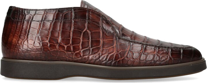 Magnanni Crocodile Pariaso Mid-Top Loafers