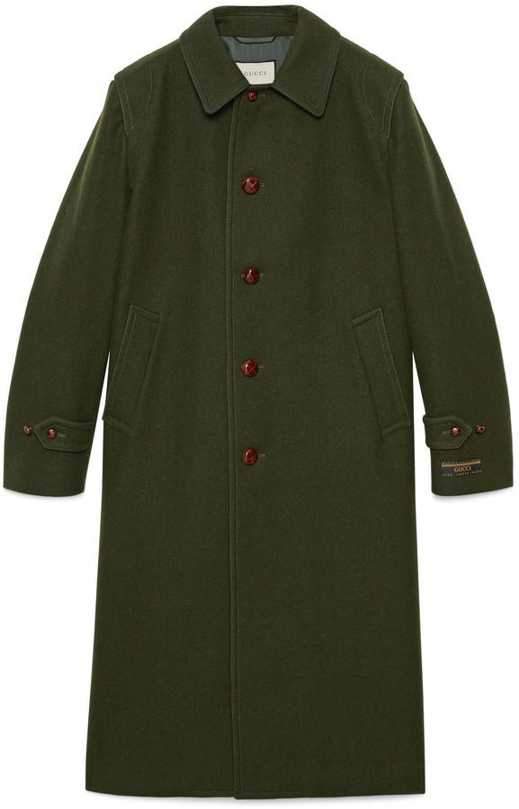 gucci green wool coat