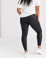 Thumbnail for your product : Only Curve coated leggings in black