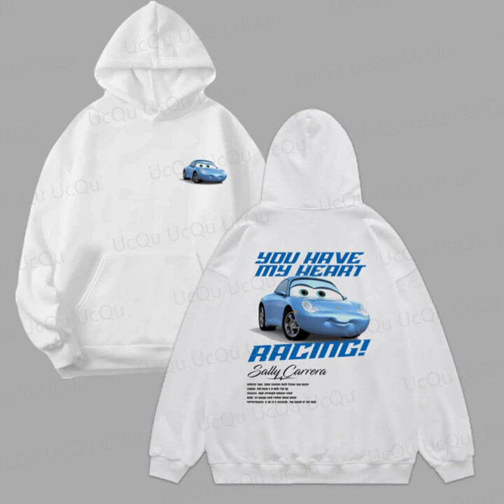 2025 The Cars Lightning McQueen & SALLY Summer Cotton Hoodies Oversized Suit For Adult/Kids Sweatshirt couple & apos;s outfit