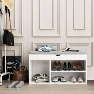 31.5W Hallway Large Shoe Storage Cabinet Wooden Cupboard