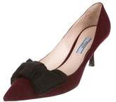 Thumbnail for your product : Prada Suede Pointed-Toe Pumps