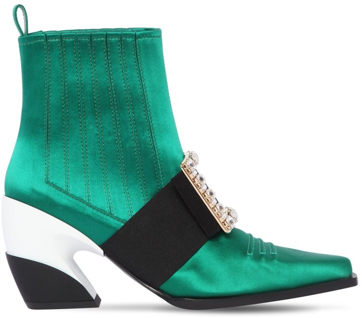 green satin adelaide shoe