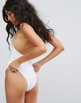 Thumbnail for your product : South Beach White Plunge Zip Swimsuit