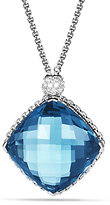 Thumbnail for your product : David Yurman Cushion on Point Pendant with Hampton Blue Topaz and Diamonds on Chain