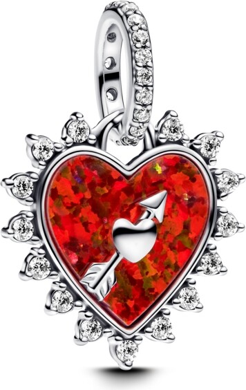 Pandora Sterling Silver Spinnable Arrow Heart Dangle Charms