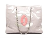 Thumbnail for your product : Chanel Pre-Owned Beige Patent Vinyl Lipstick Tote Bag