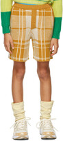 Thumbnail for your product : Ligne Noire Kids Gold & Off-White Tartan Shorts