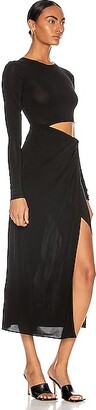The Andamane Gia Cut Out Midi Dress in Black